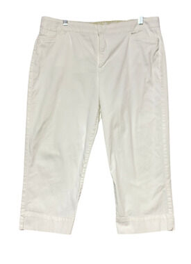 Bandolino Women's Maureen Stretch Capri Chino Pants White Size 14